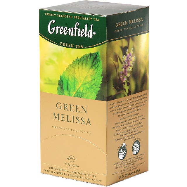 Чай Гринфилд зеленый мелисса 1*25   1,5гр. купить в Тюмени
